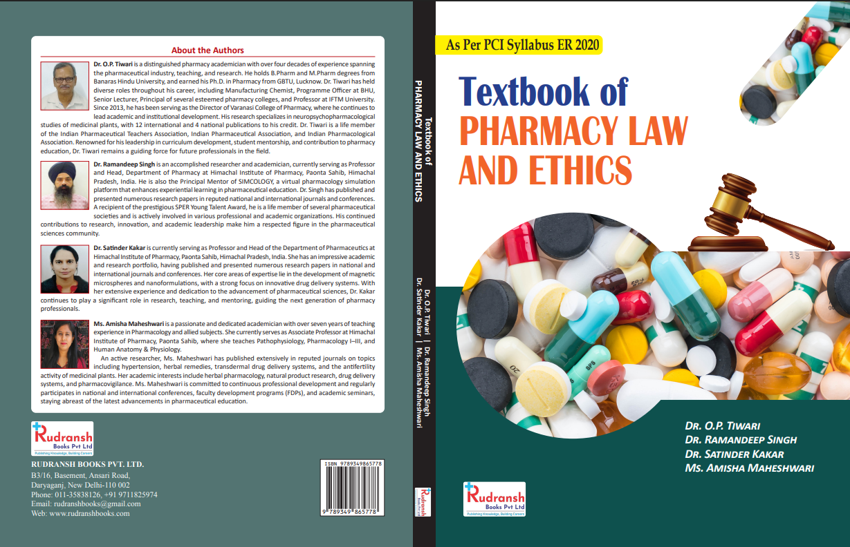 Textbook of PHARMACY LAW AND ETHICS
